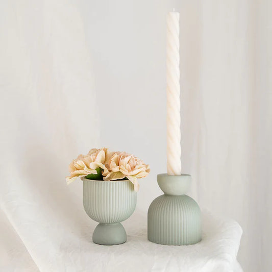 Ceramic mint candle holder