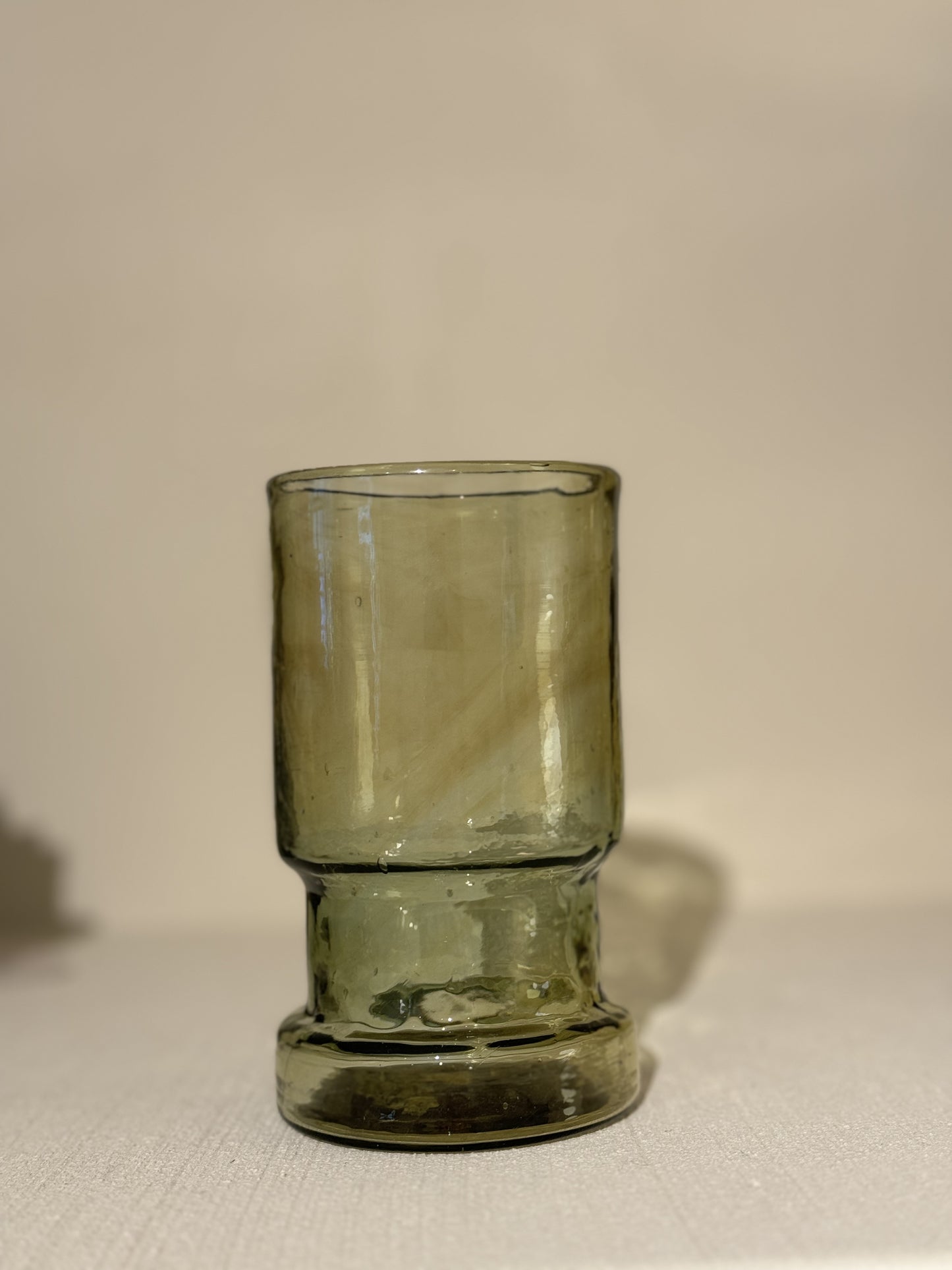 Olive art deco glass