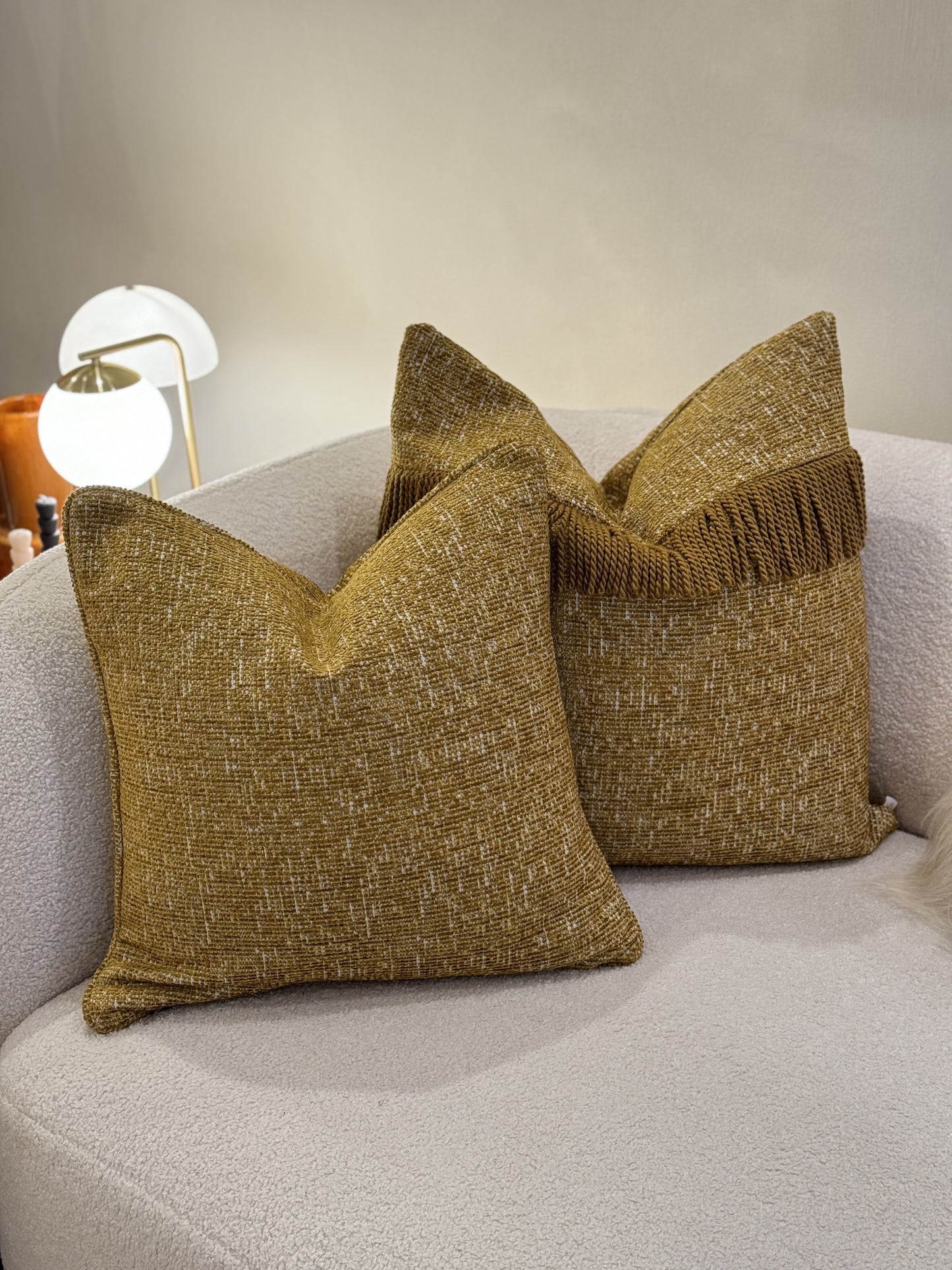 Ochre mélange pillow