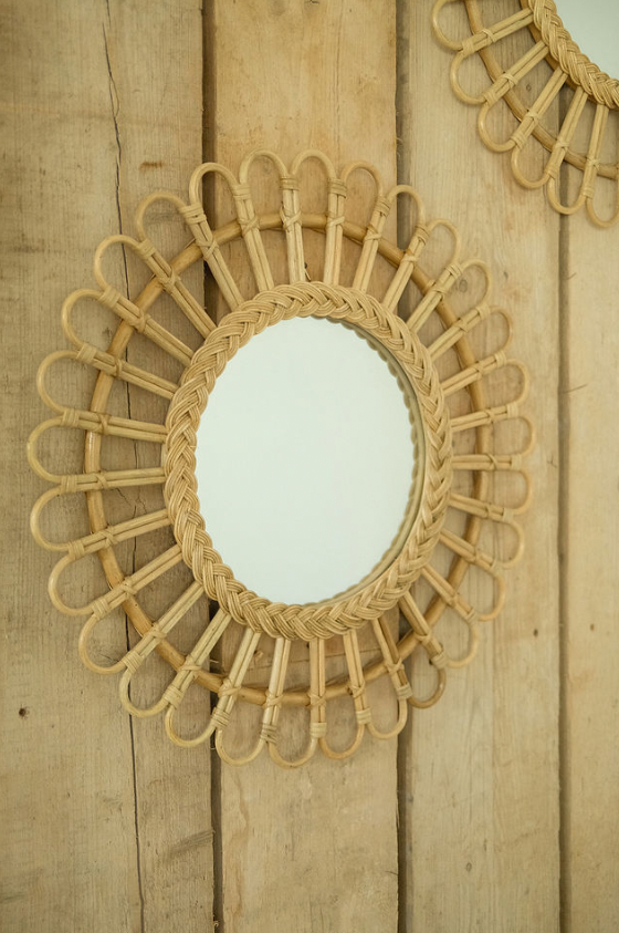 Naturel rattan mirror