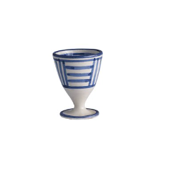 Egg cup with blue and white stripes