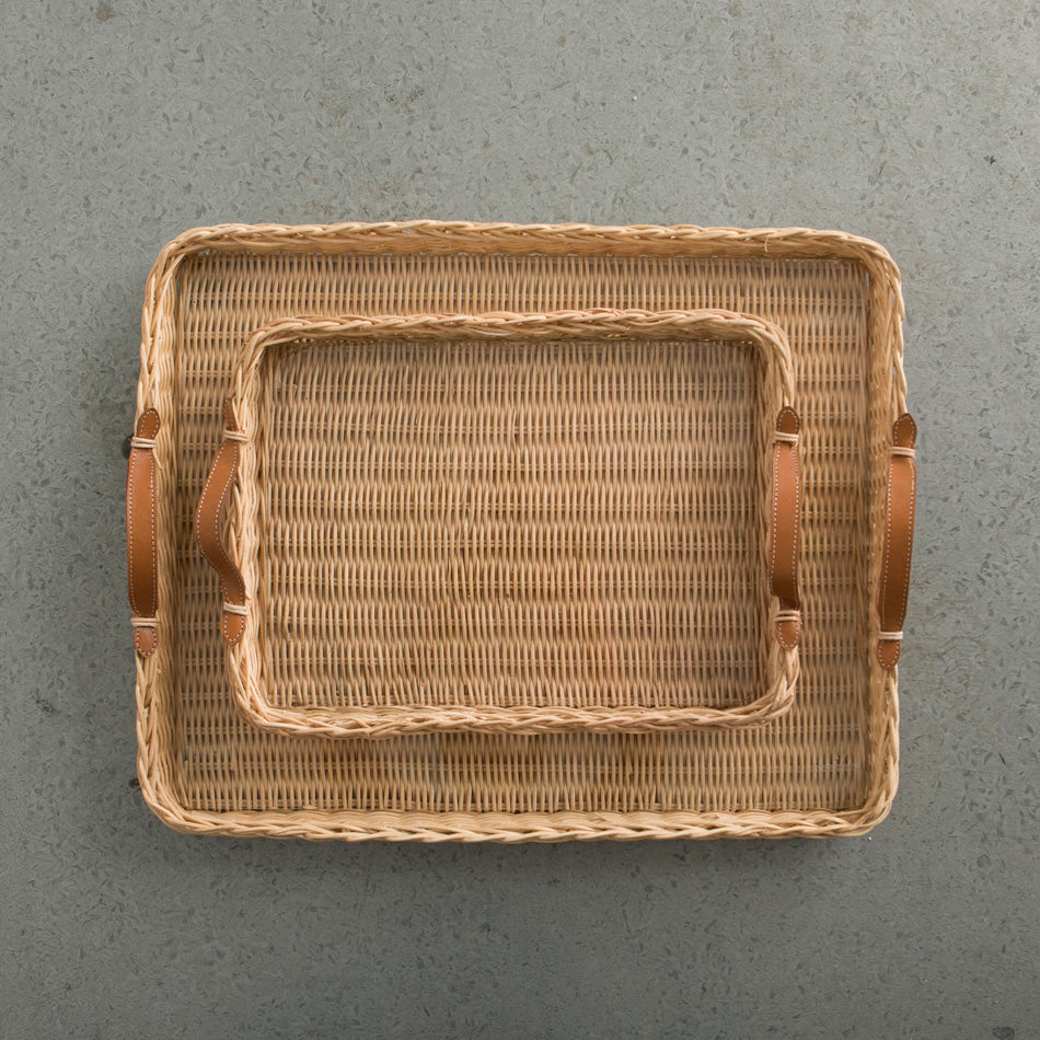 Rectangular rattan trays